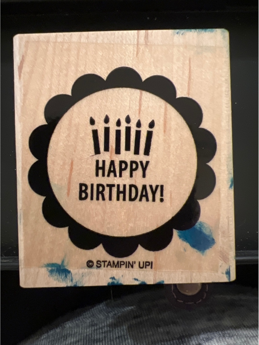 Stampin' Up! Wooden Rubber Stamp Happy Birthday Design